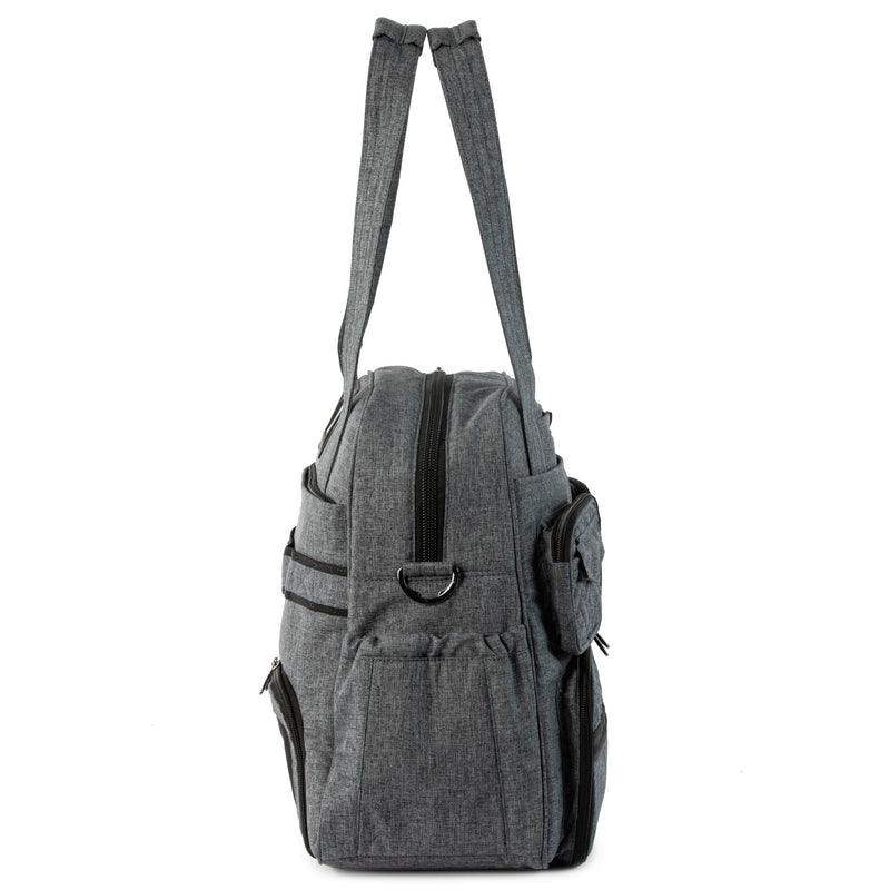 Lug puddle heather grey colour jumper tote bag side view