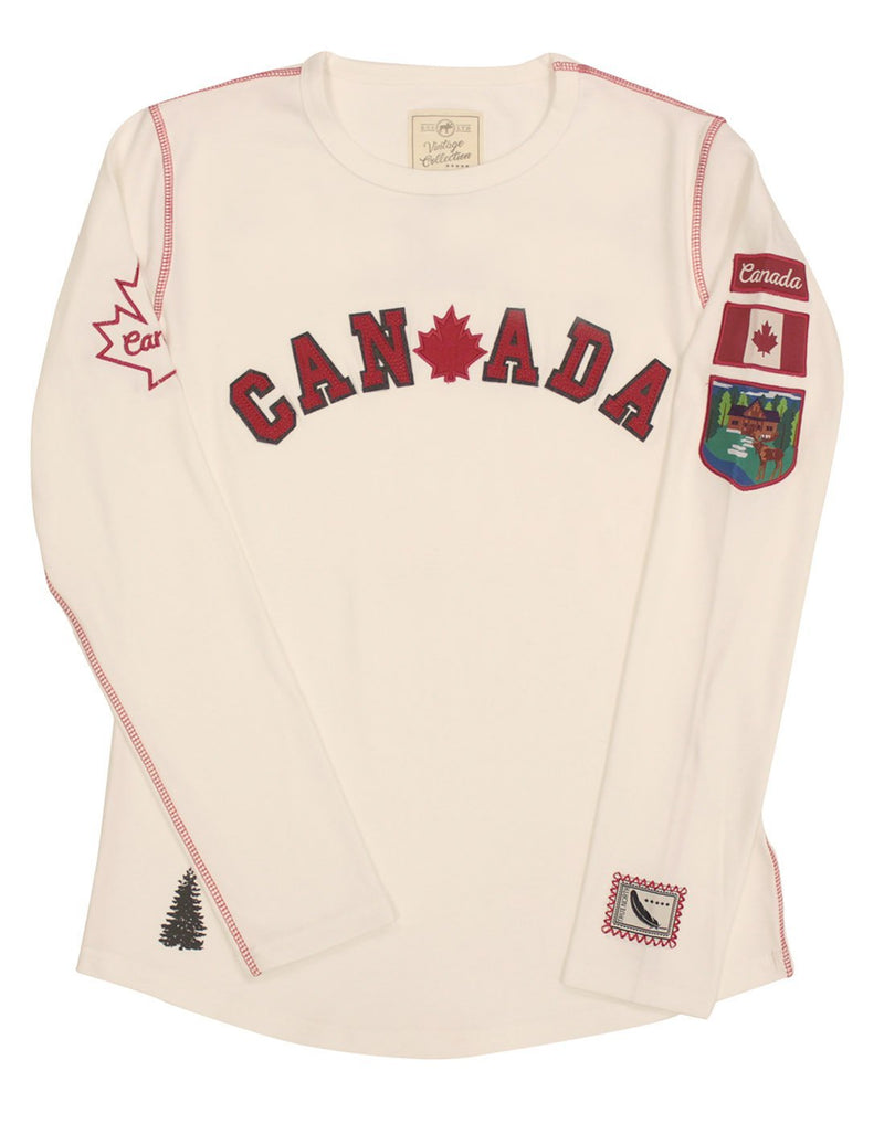 Canada women's white long sleeve t-shirt front view