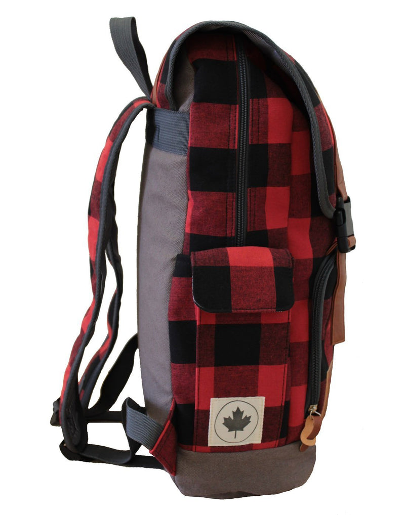 Canada plaid backpack right side view