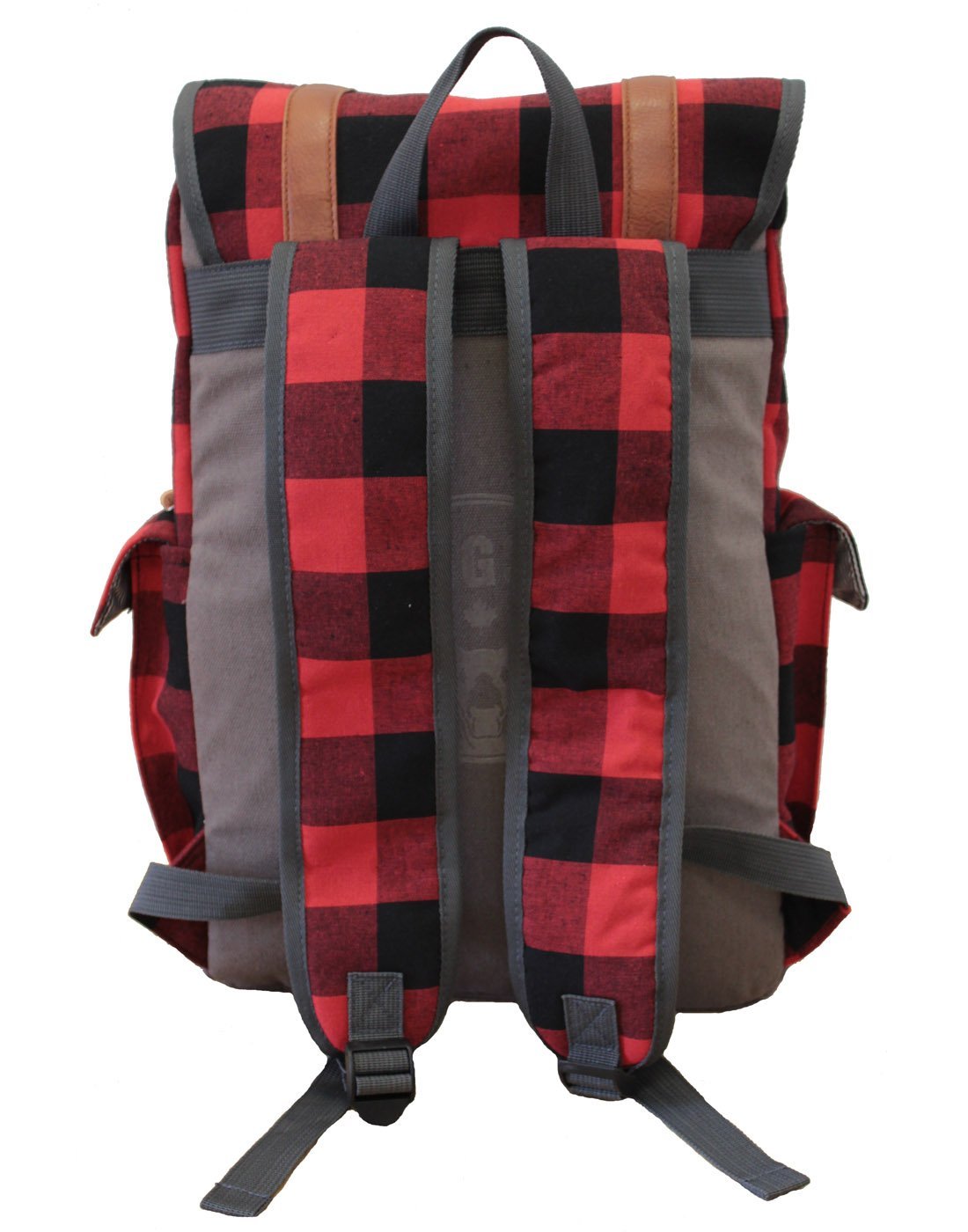 Canada plaid backpack back view