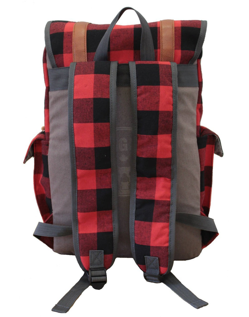 Canada plaid backpack back view