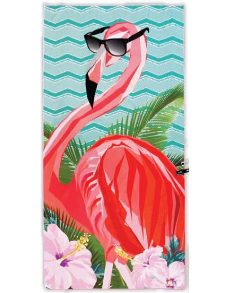 Waci beach towel flamingo design