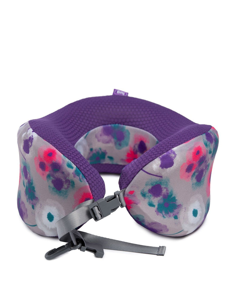 Lug snuz wrap travel watercolour purple neck pillow front view