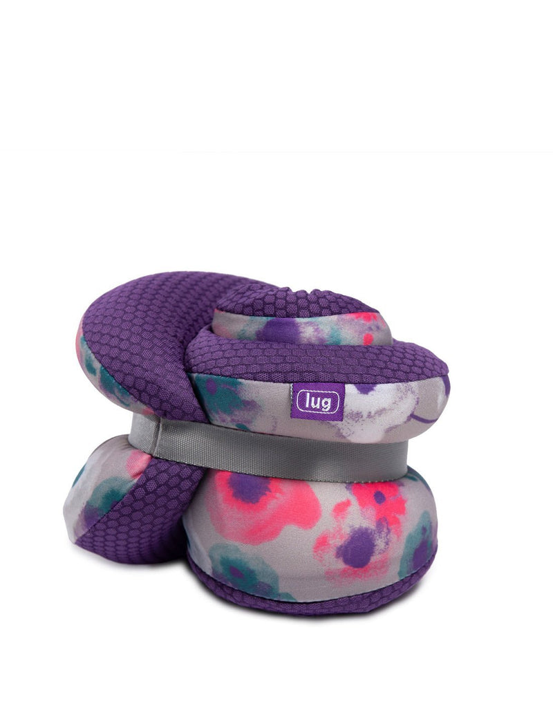 Lug snuz wrap travel watercolour purple neck pillow compressed front view