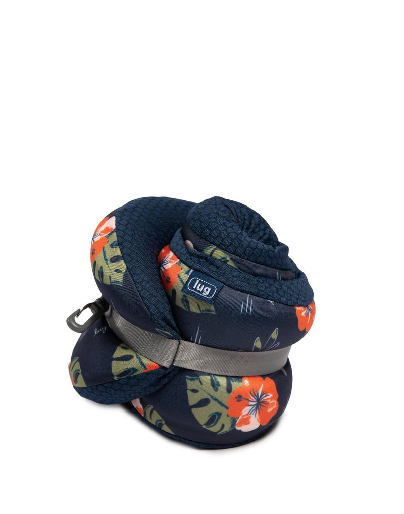 Lug snuz wrap travel aloha navy colour neck pillow compressed front view