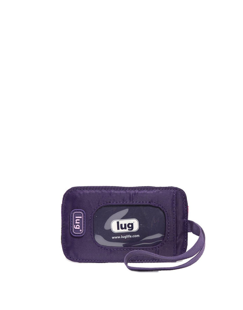 Lug baggage claim set watercolour purple id card holder back view