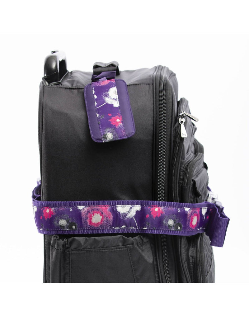 Using lug baggage claim set watercolour purple side view