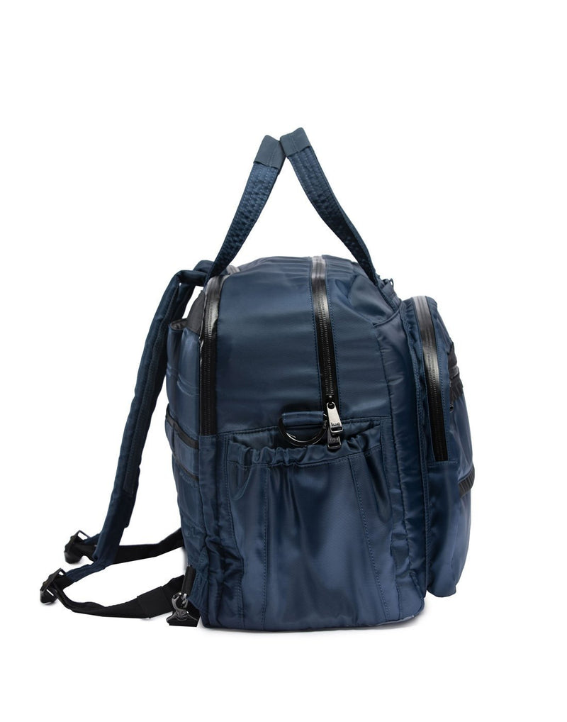 Lug steamboat contemporary navy colour duffle bag side view