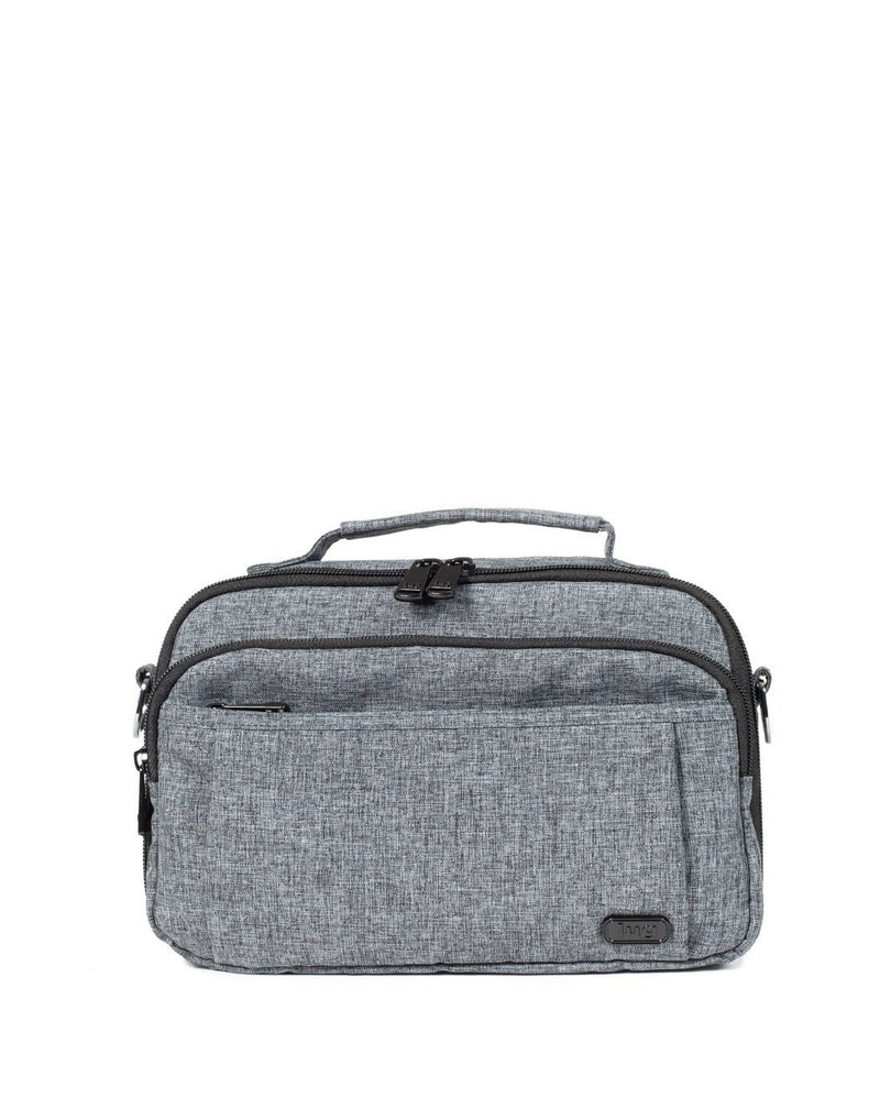 Lug scoop heather grey colour crossbody purse front view