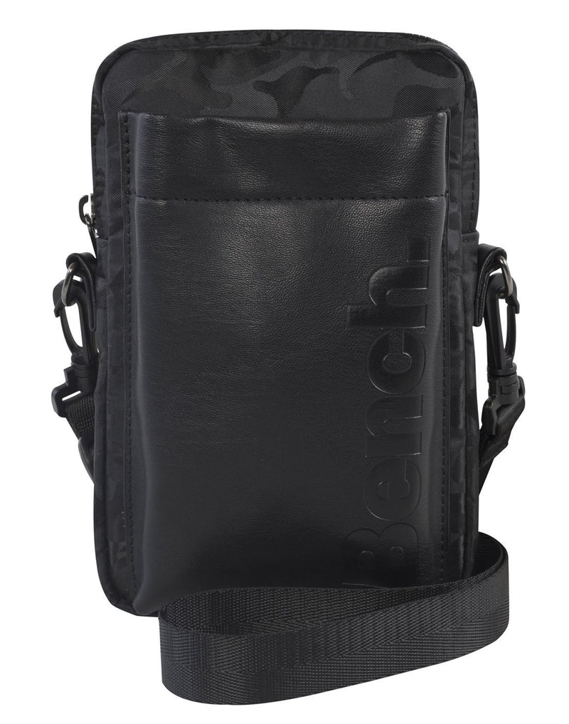 Bench camoflage mini crossbody black colour purse front view