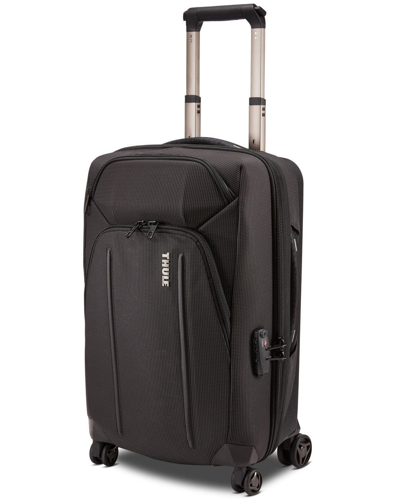 Thule crossover 2 carry-on spinner black colour luggage bag corner view