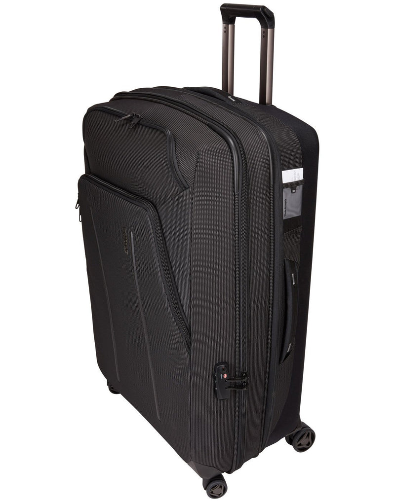 Thule crossover 2 spinner 30" black colour luggage bag corner view