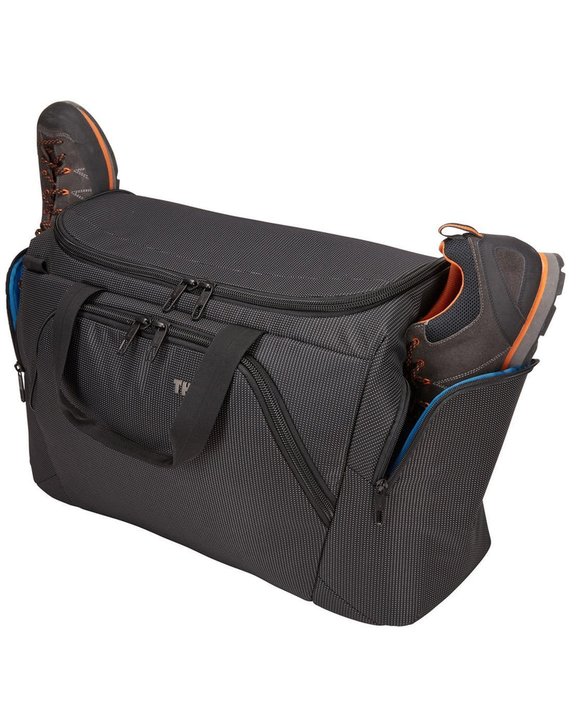 Thule crossover 2 black colour 44L duffel bag side exterior pockets