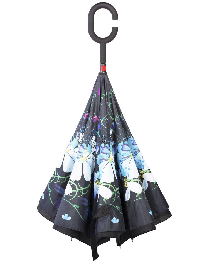 Belami by knirps reversible garden design umbrella closed front view