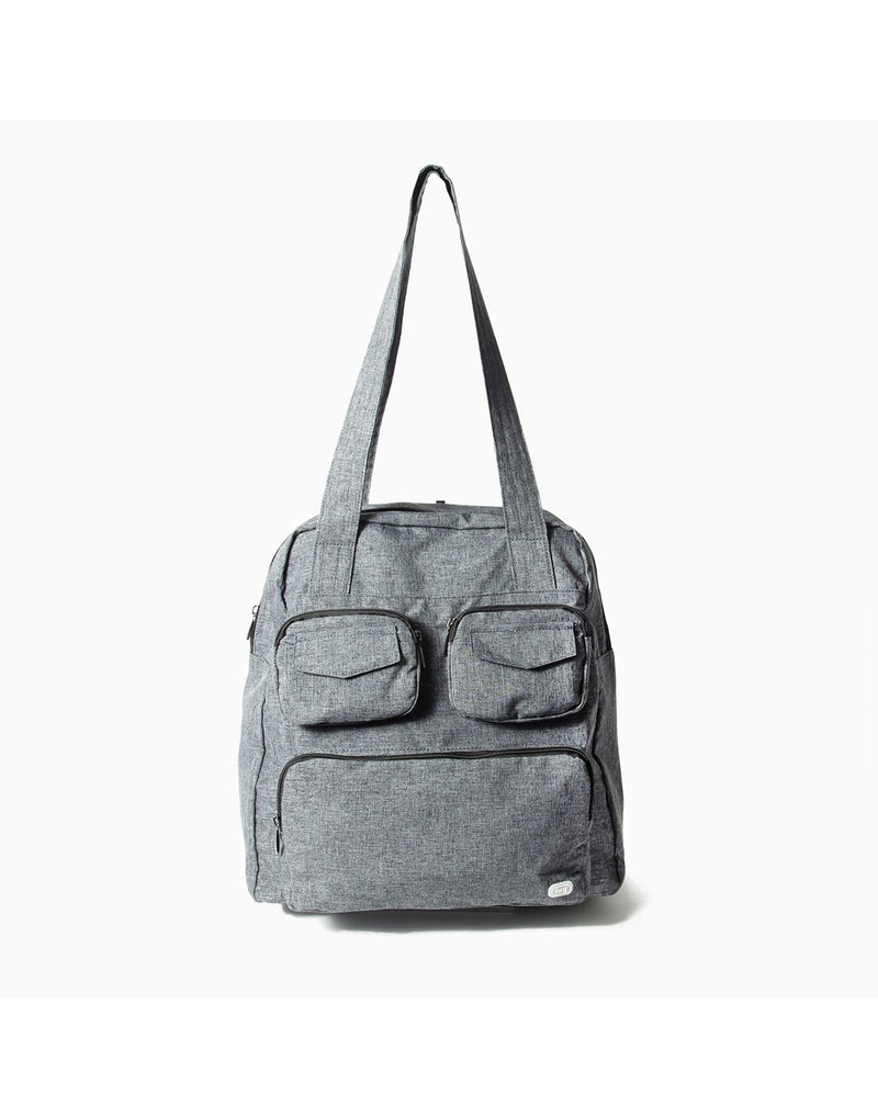 Lug puddle heather grey colur packable bag front view
