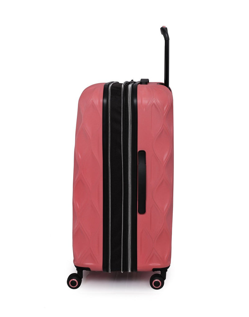 It dewdrop 21.5" spinner carry-on coral colour luggage bag side view