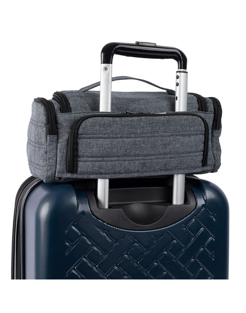 Lug trolley heather grey colour toileteries bag feature callout