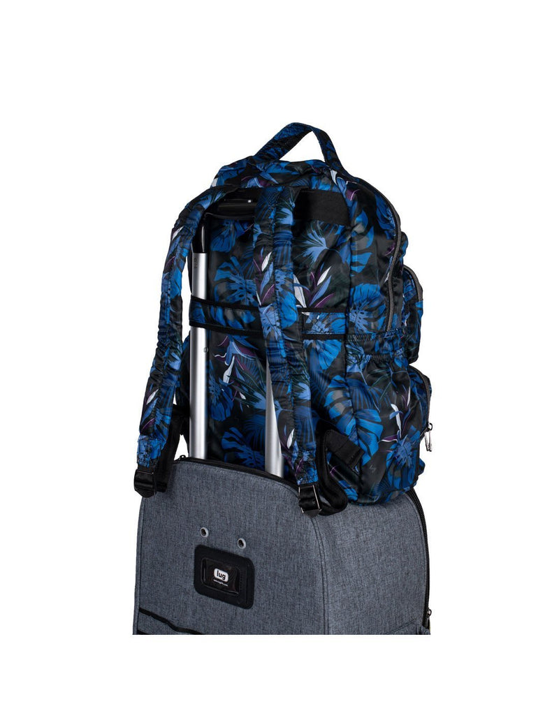 Lug puddle botanical black colour packable backpack on luggage bag