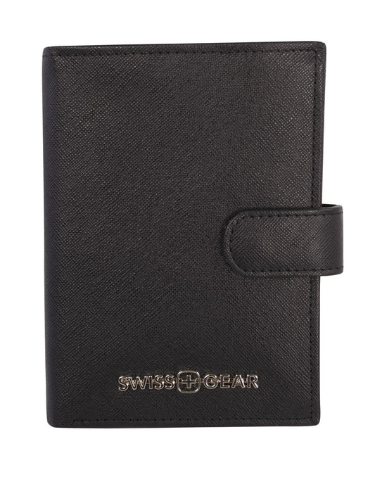Product Image – Swiss gear leather RFID passport wallet front view