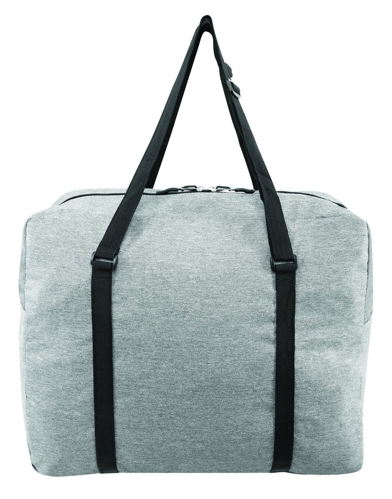 Roots foldable grey colour travel bag back view