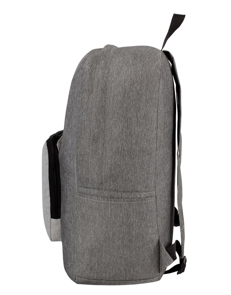 Roots foldable grey colour backpack left side view