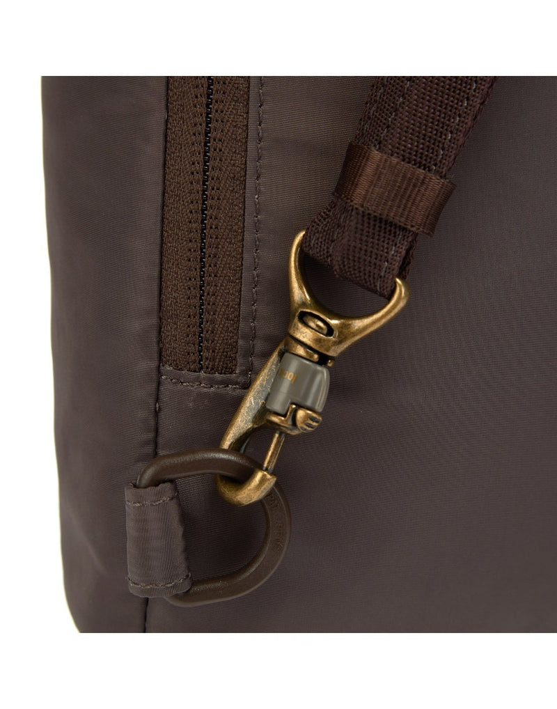 Pacsafe stylesafe anti-theft mocha colour sling backpack strap holder