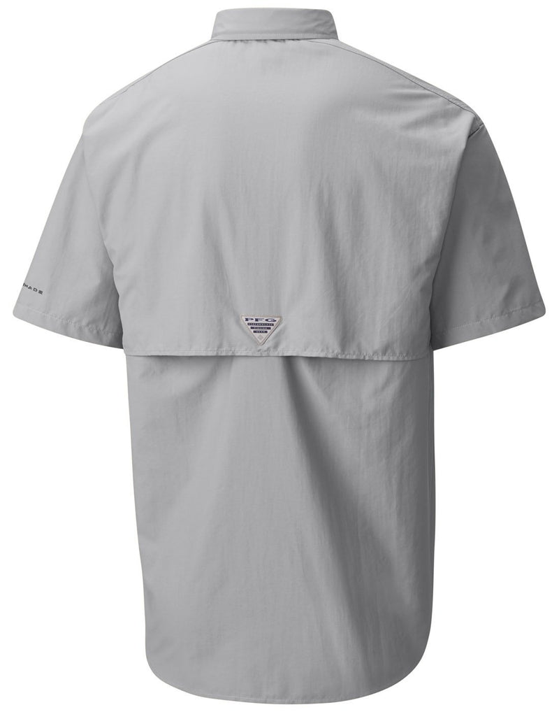 Columbia men's short sleeve shirt cool grey colour back view