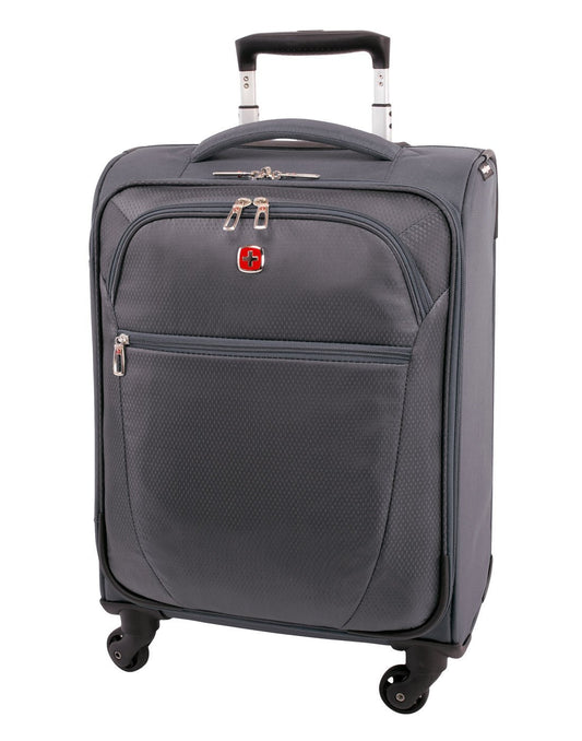 Product Image – Swiss gear vintage super lite 19" grey colour  luggage bag front view