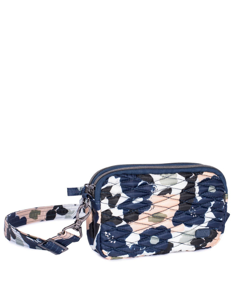 Lug coupe floral multidesign convertible crossbody and hip pouch corner view