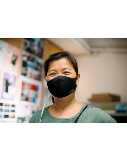 Women wearing black colour mask