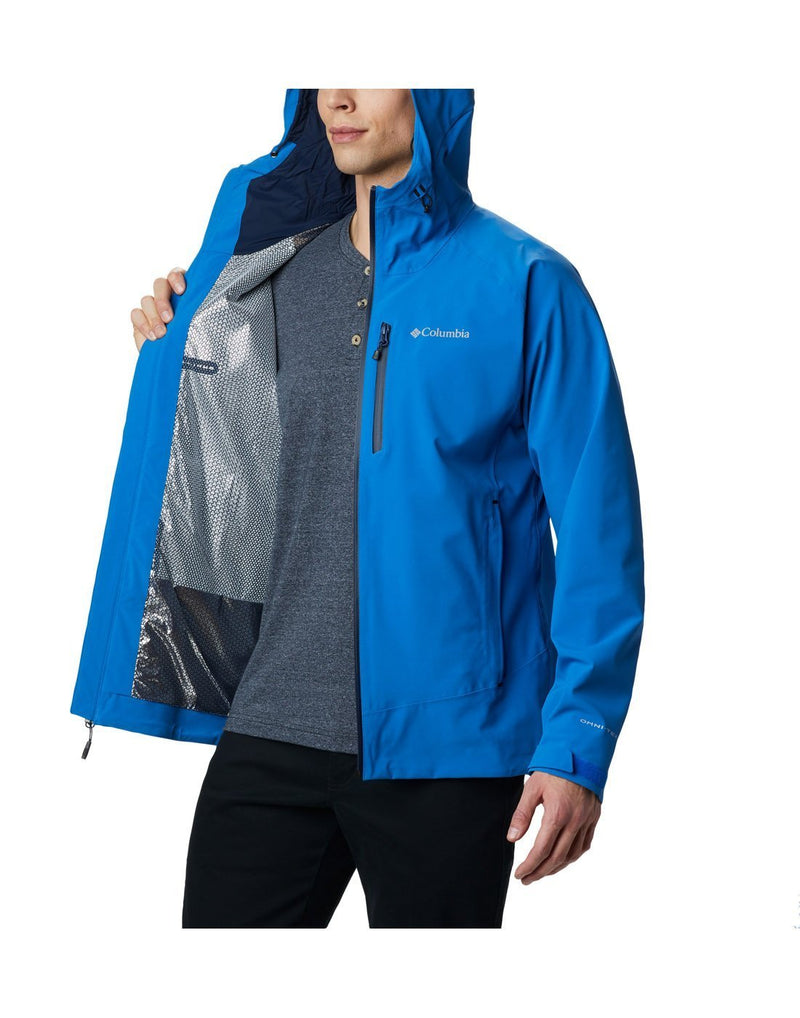 Columbia men's beacon trail™ jacket bright indigo colour inner view
