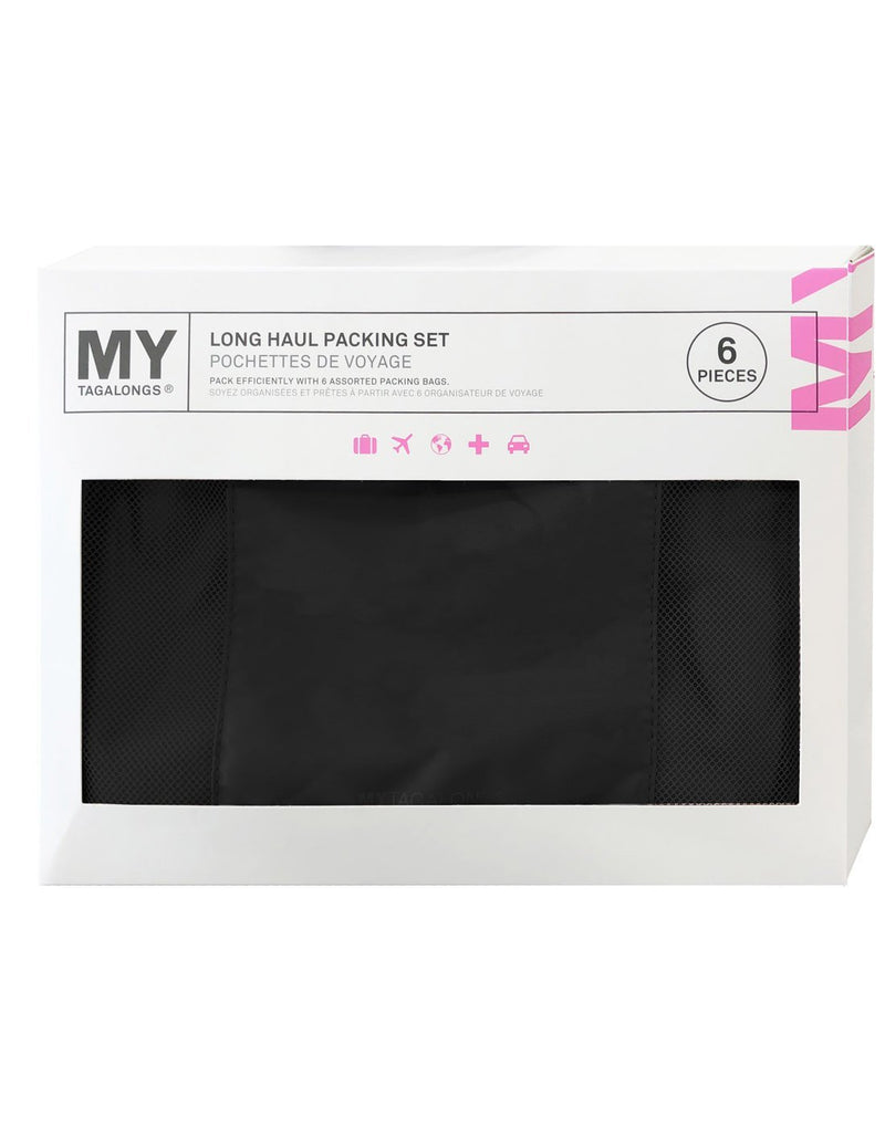 MyTagAlongs long haul black colour medium size packing set packaged