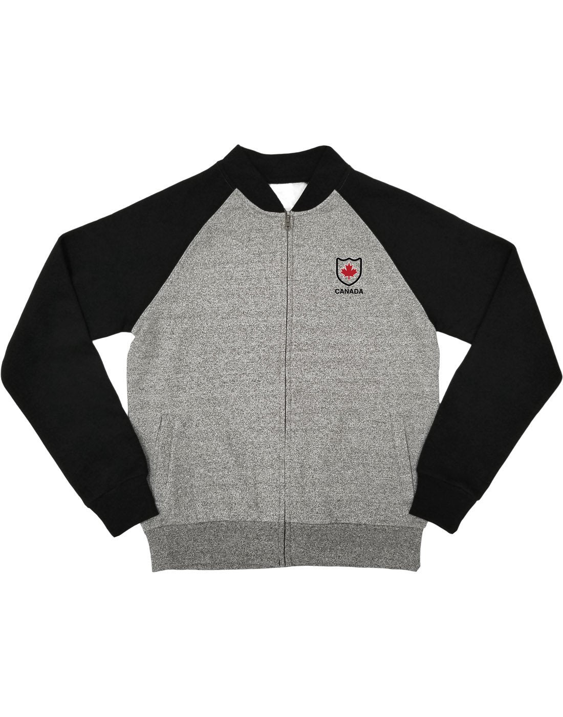 Canada black and grey zip mock neck