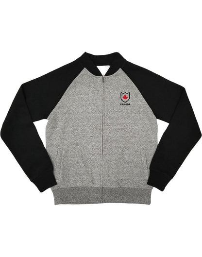 Canada black and grey zip mock neck