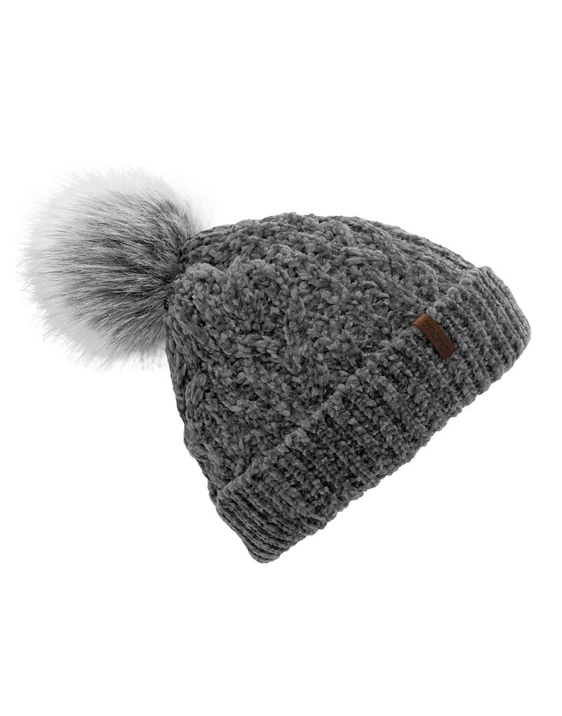 Pudus chenille knit beanie grey colour hat