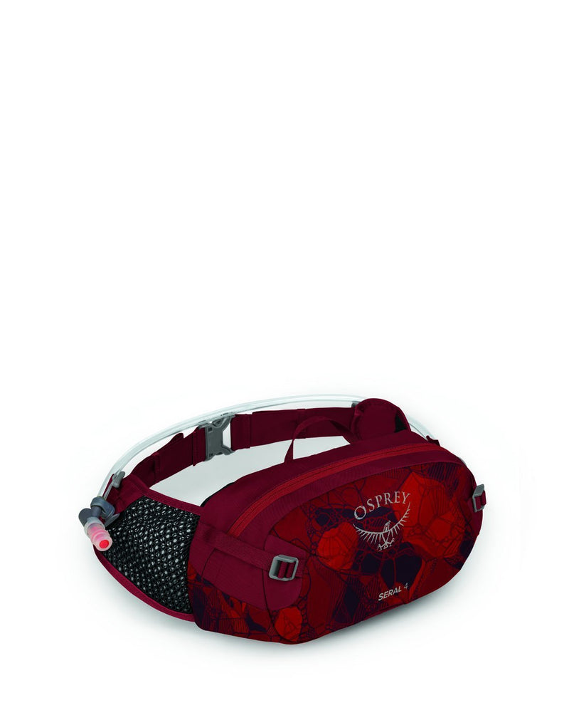 Osprey Seral 4  claret red colour hydration waist bag front view