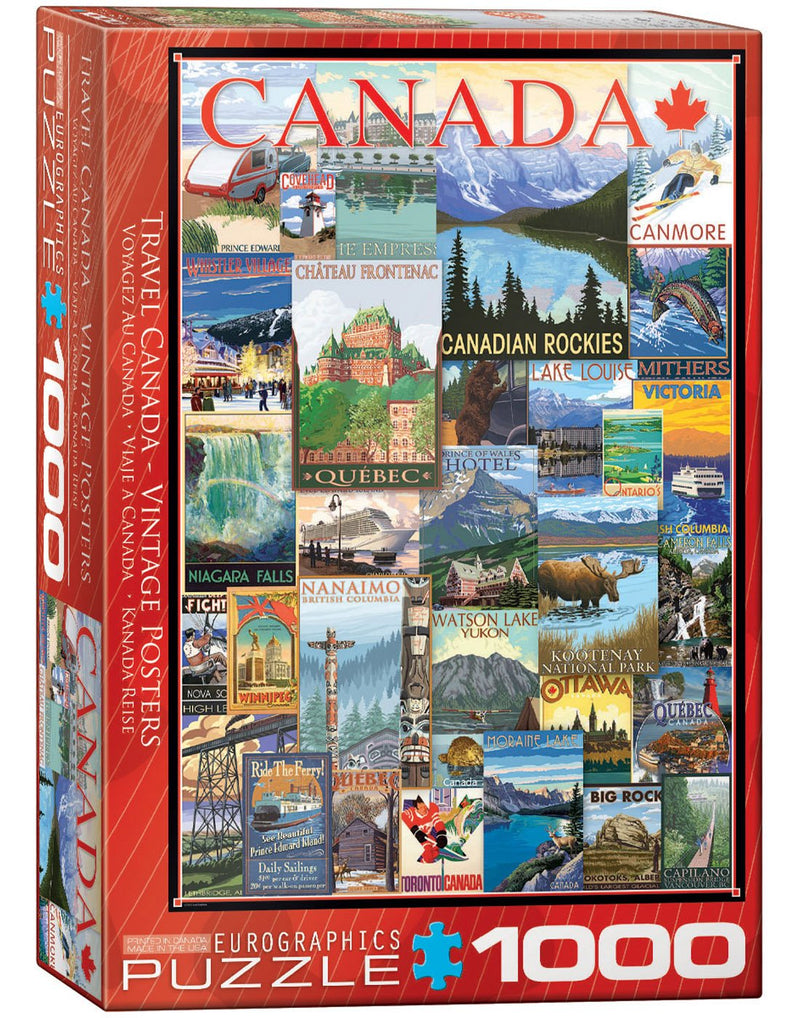 Eurographics Travel Canada Vintage Posters Puzzle box front view