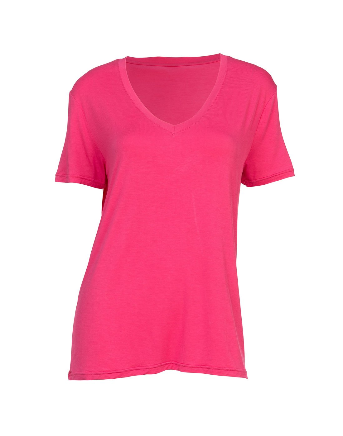 Howard's Essential V-Neck T-Shirt - fushsia, front view