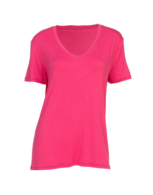 Product Image – Howard's Essential V-Neck T-Shirt - fushsia, front view