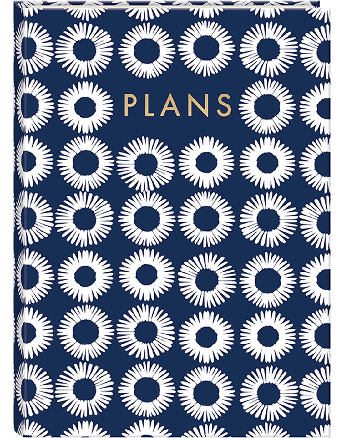 Lady Jayne Indigo Planner - blue and white circles with the word "Plans" on the cover