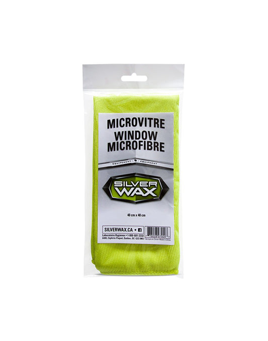 Product Image – Lime green Silverwax Window Microfibre Cloth - package view