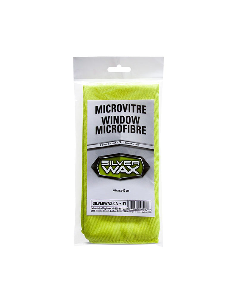 Lime green Silverwax Window Microfibre Cloth - package view