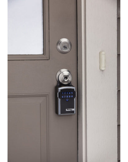 Master Lock® Bluetooth® Portable Lock Box on a door knob