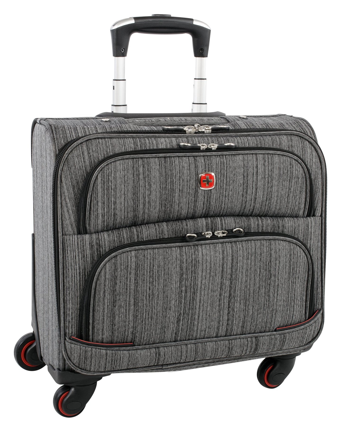 Swiss Gear Wheeled Laptop Case, dark grey, front view