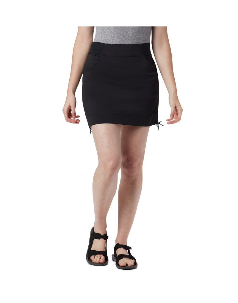 Woman wearing Columbia Women's Anytime Casual™ Skort - black, front view