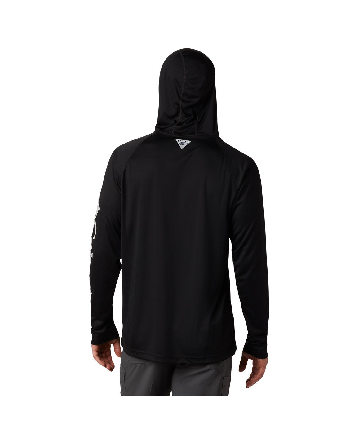 Man wearing Columbia Men's PFG Terminal Tackle™ Hoodie - black, back view