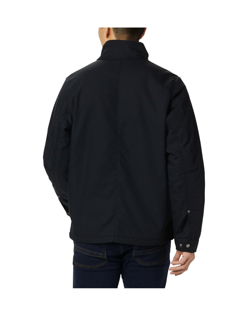 Man wearing black Columbia Men's Loma Vista™ Jacket, back view