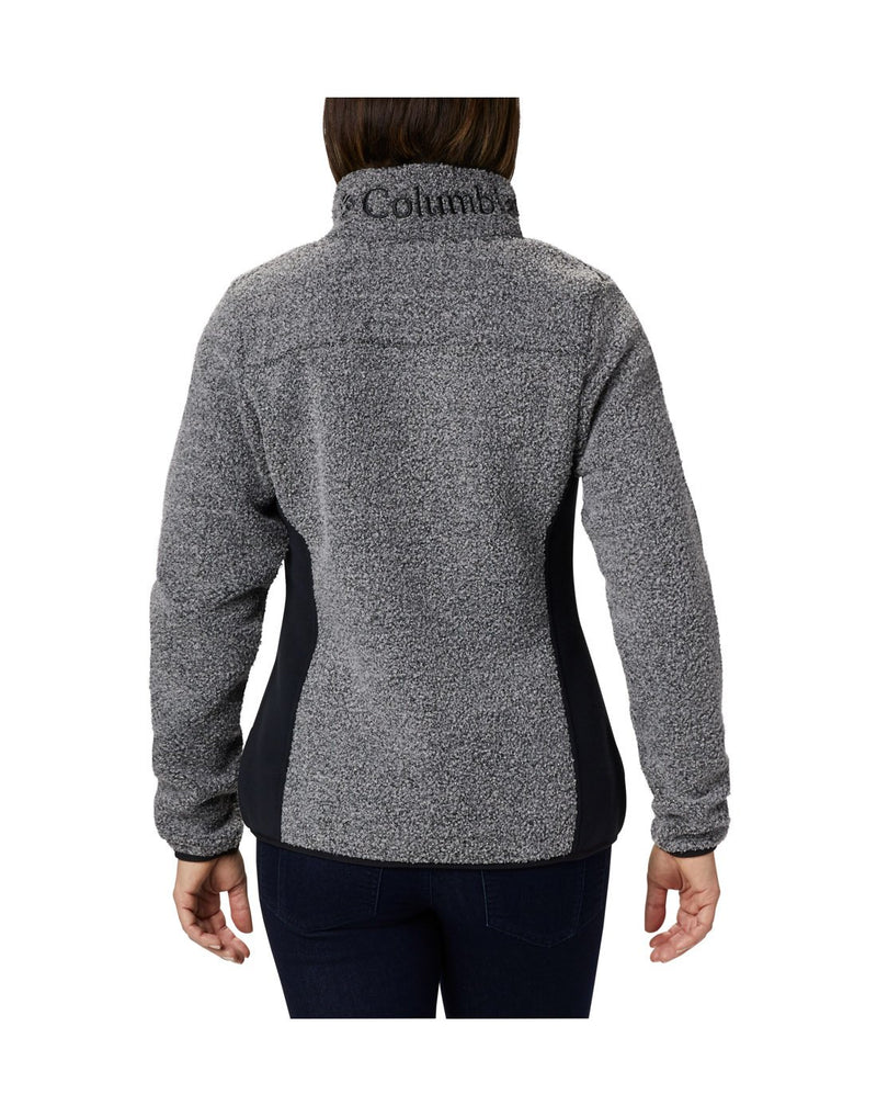 Woman wearing Columbia Women's Panorama™ Full Zip Jacket in charcoal heather, back view