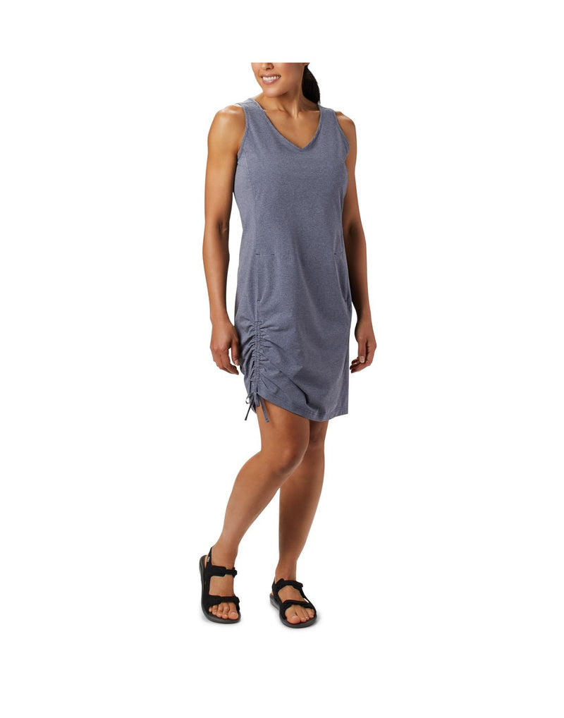 Woman wearing Columbia Women's Anytime Casual™ III Dress - nocturnal heather, front view