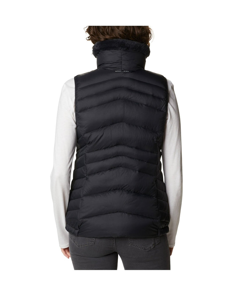 Woman wearing Columbia Women's Autumn Park™ Vest in black, back view